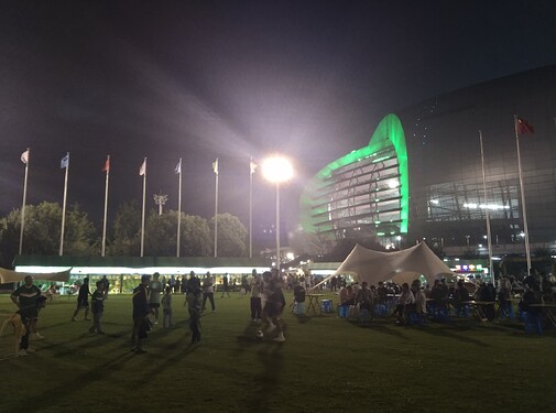 Outside the stadium